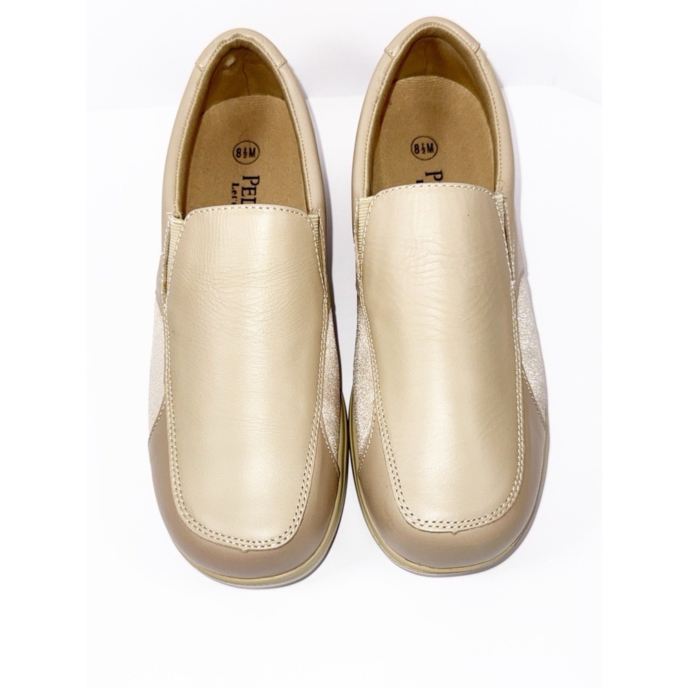 Pedors Shoes Slip On Comfort Walking 201 Beige Leather Orthopedic Cushion 8.5 - Picture 4 of 16